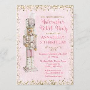 Nutcracker Ballet Anniversaire Invitation