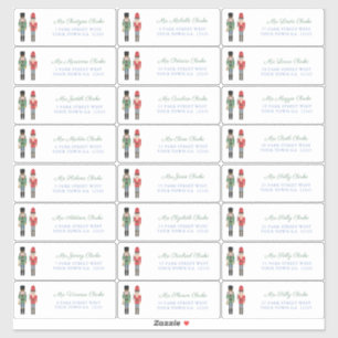 Nutcracker Famille Cartes de Noël Adresse Sticker