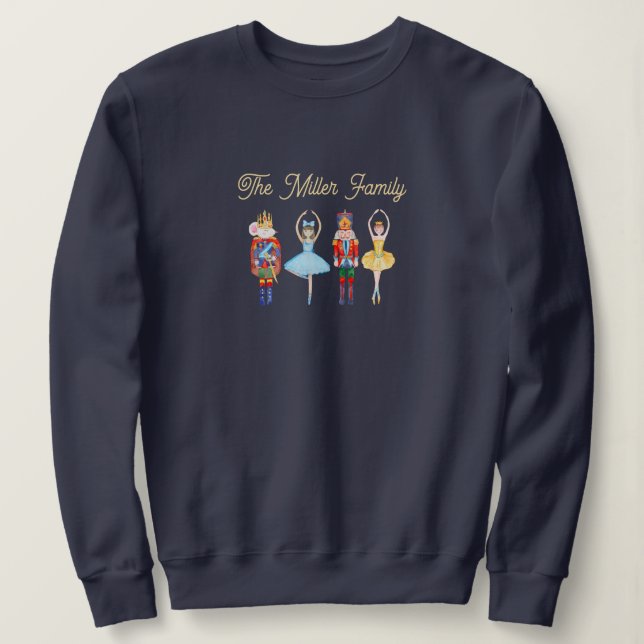 Nutcracker Festive Custom Family Sweatshirt (Design devant)