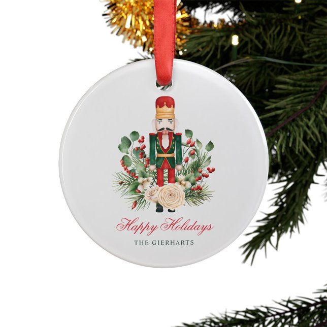 Nutcracker Happy Holidays Family Tree Decor (Christmas Holidays Nutcracker Acrylic Ornament)