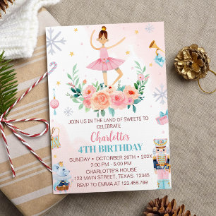 Nutcracker Hiver Anniversaire Fête Invitation