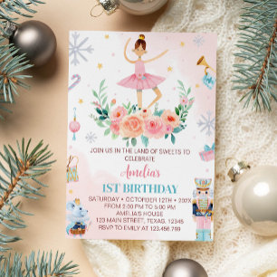 Nutcracker Noël Anniversaire Fête Invitation