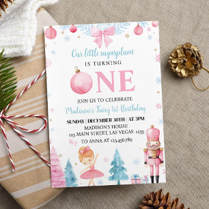 Nutcracker Pink Fairy Anniversaire Fête Invitation