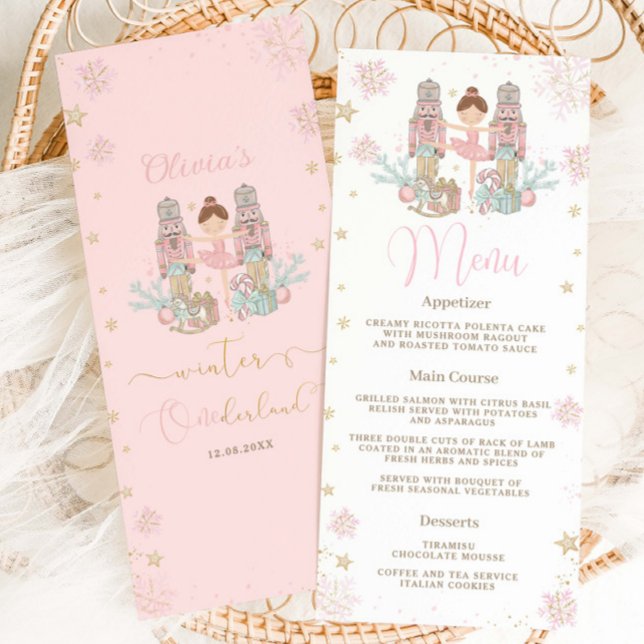 Nutcracker Winter Onederland 1st Birthday Menu (Créateur téléchargé)