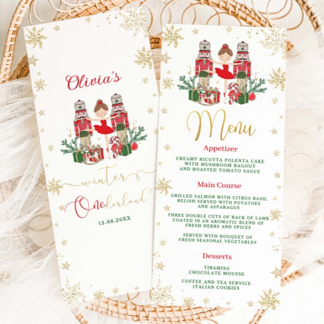 Nutcracker Winter Onederland 1st Birthday Menu (Créateur téléchargé)