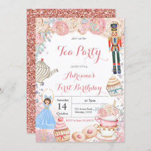NutcrackerTea Party Swea Invitation d'anniversaire