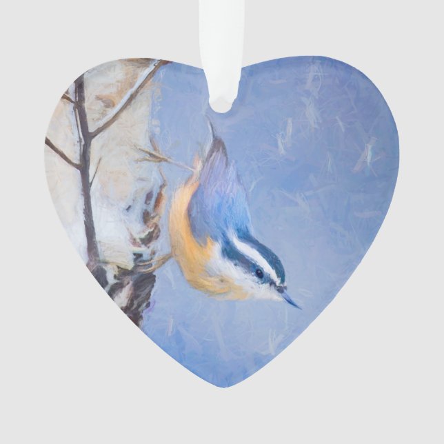 Nuthatch à poitrine rouge Peinture d'art original  (devant)