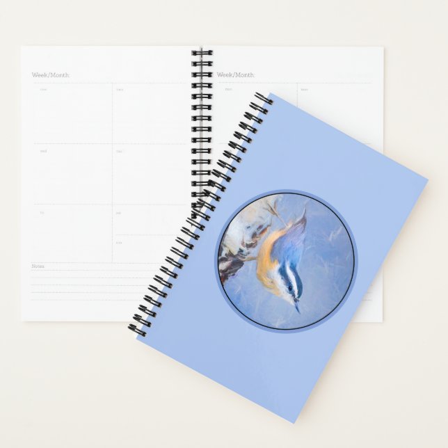 Nuthatch à poitrine rouge Peinture d'art original  (Devant avec enveloppe)