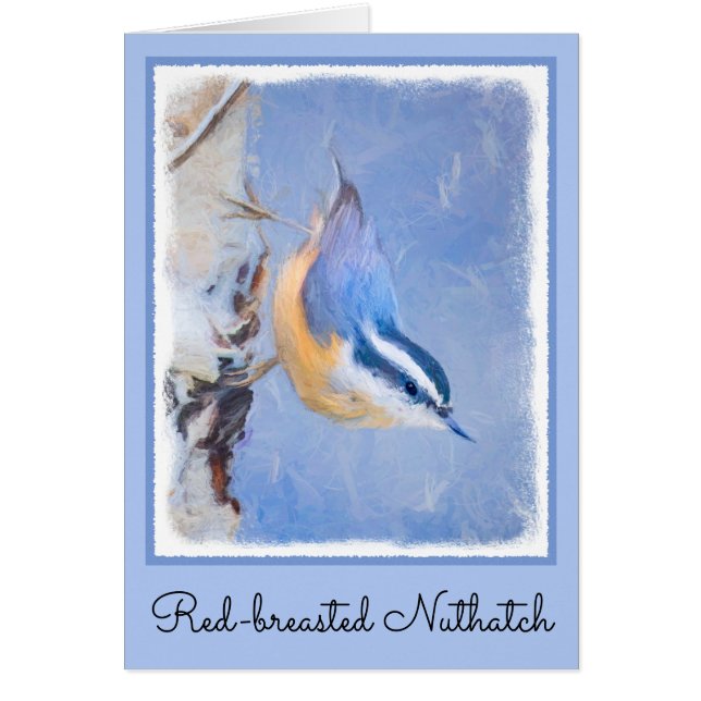 Nuthatch à poitrine rouge Peinture d'art original  (Devant)