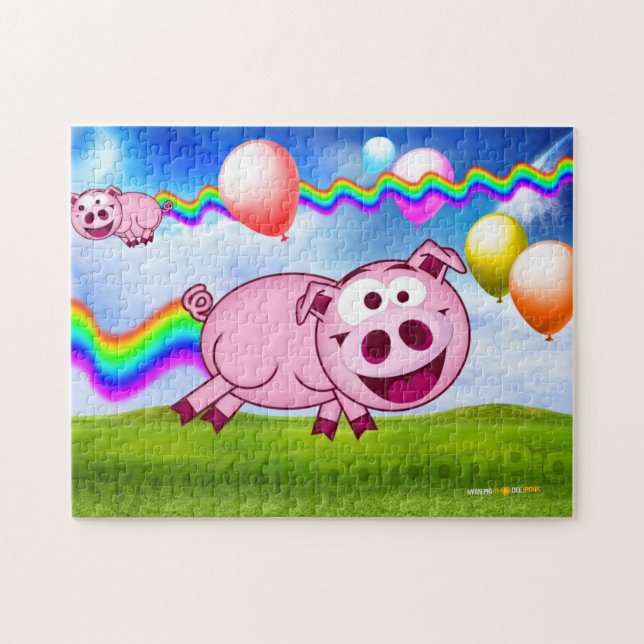 Nyan Cat pardonne le puzzle de cochon (Horizontal)