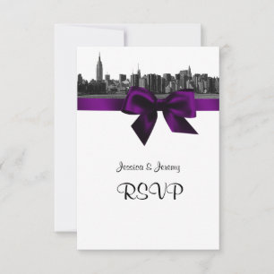 NYC large Skyline Etted BW violet RSVP 1