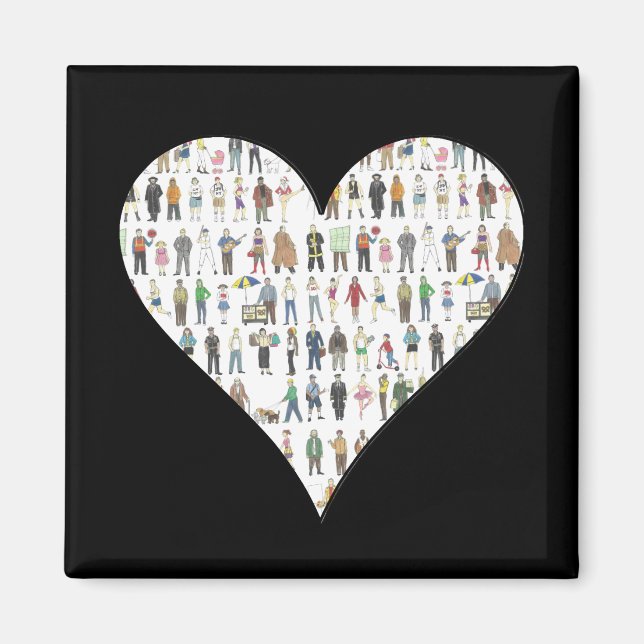 NYC New York City Black Heart Magnet (Devant)