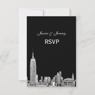 NYC Skyline 01 Etched RSVP #1 Avec menu