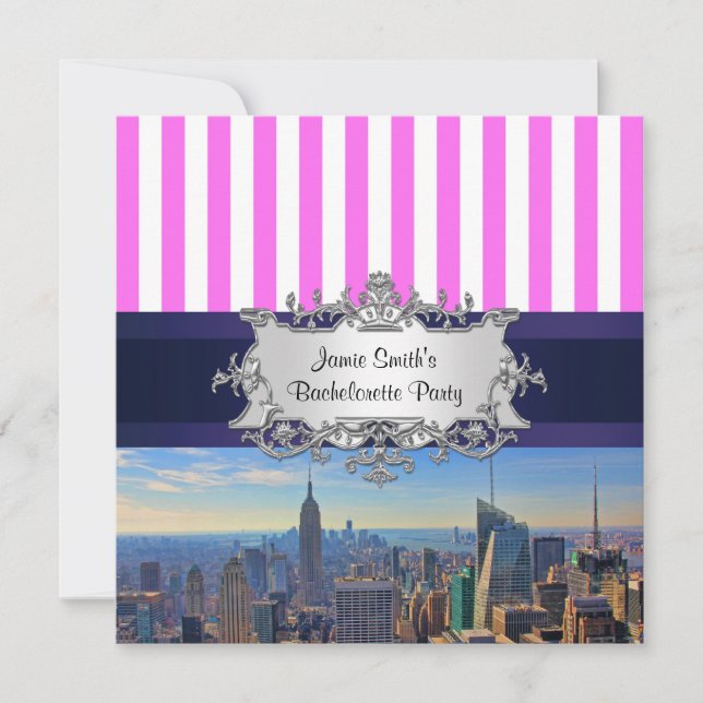 NYC Skyline B2 Bachelorette Party Invitation (Devant)