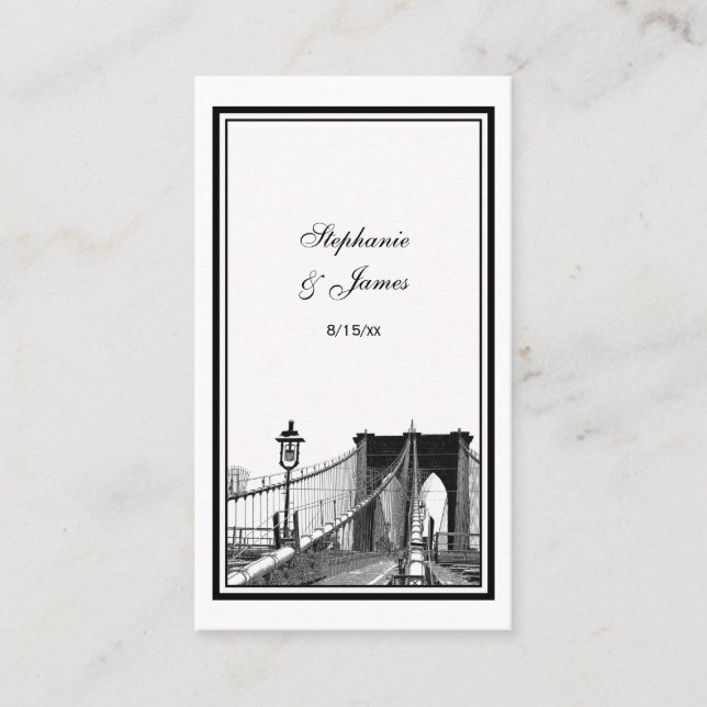 NYC Skyline Bklyn Bridge #2 Cartes de lieu prises (Devant)