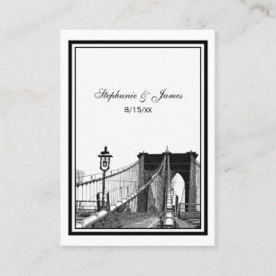 NYC Skyline Bklyn Bridge #2 Etched Escort Cartes #