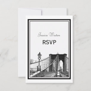 NYC Skyline Bklyn Bridge #2 Etched RSVP
