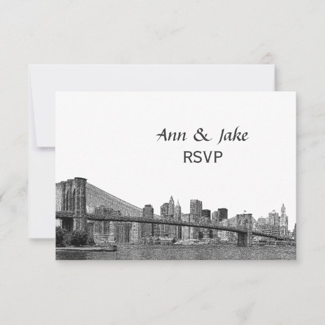 NYC Skyline Bklyn Bridge Etched #2H RSVP (Devant)