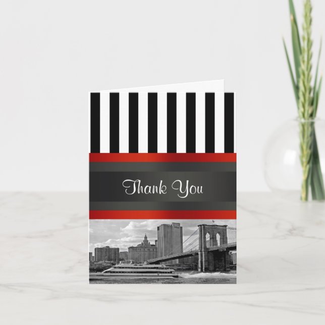 NYC Skyline Brooklyn Bridge, Boat Invitation Suite (Devant)