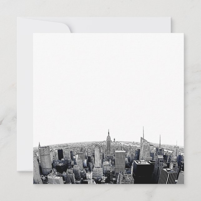 NYC Skyline Etched Fisheye View (Devant)