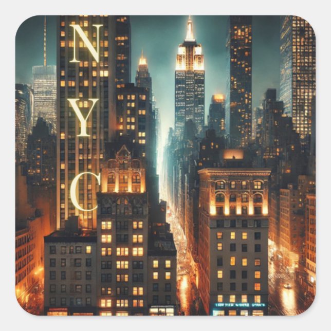 NYC Skyline Sticker – New York City Iconic Landmar (Devant)