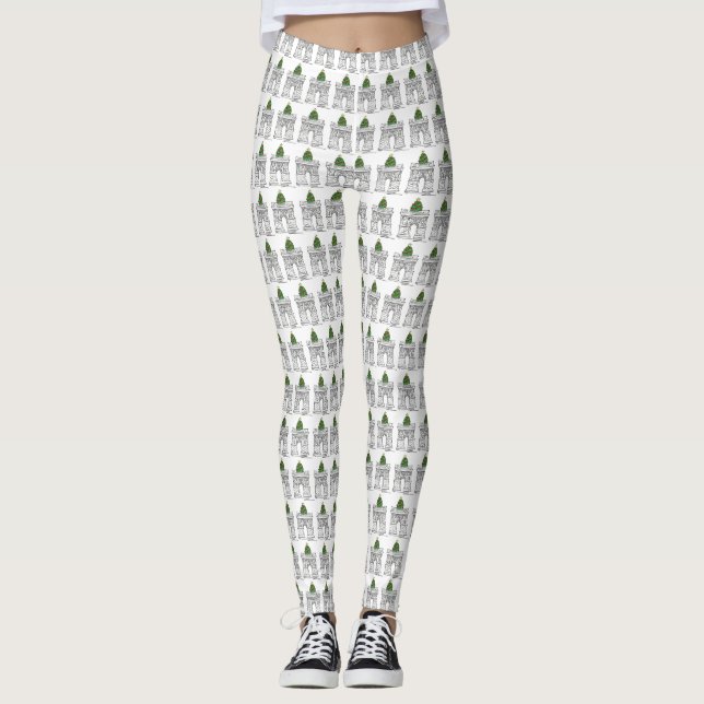 NYC Washington Carré Arch Christmas Tree Leggings (Devant)