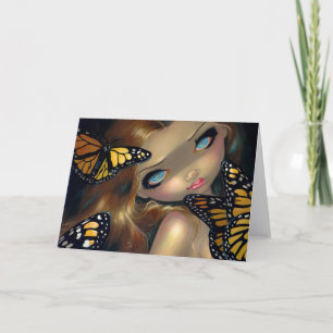 "Nymphe carte de voeux avec de monarques"