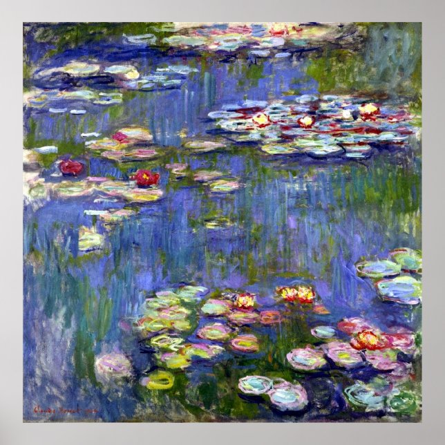 Nymphes d'eau de Monet sur toile Poster en Matte (Devant)