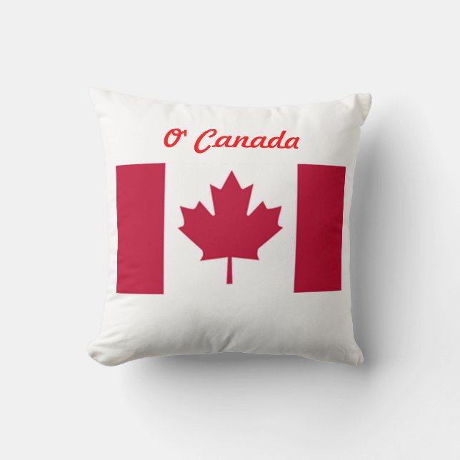O' Canada Coussin de jet de drapeau (Recto)