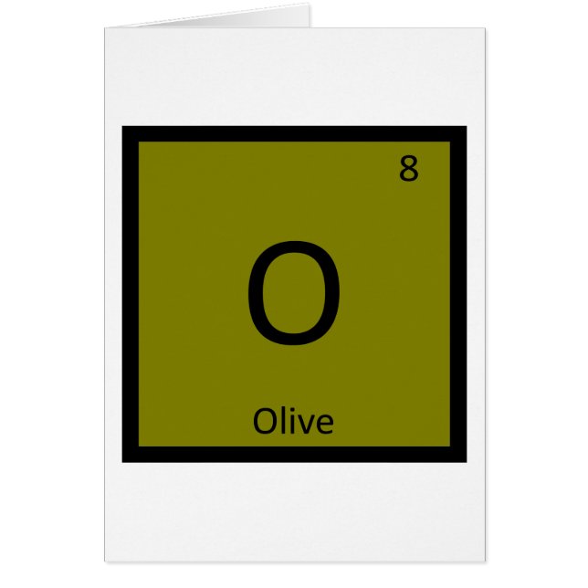 O - Chimie de l'olive Symbole d'élément du tableau (Devant)
