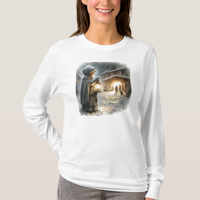 O Come, All Ye Faithful Christmas T-shirt femme de (Devant)