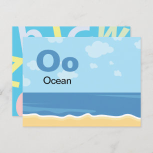 O est pour Ocean - Carte Flash Alphabet
