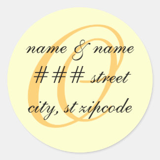 O étiquette d'adresse de retour monogramme - perso