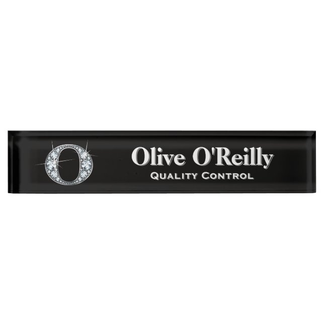 O Faux Diamond Desk Plaque d'identification (Devant)
