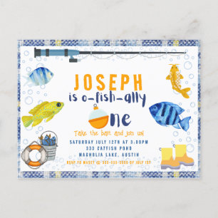 O Fish Ally One Pêche 1er anniversaire Invitation