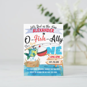O-Fish-Ally One Pêche 1er anniversaire Invitation