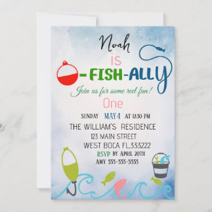 O-Fish-Ally Une pêche Invitation d'anniversaire