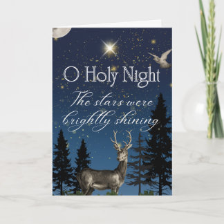 O Holy Night Starry Sky avec carte de cerf et de c