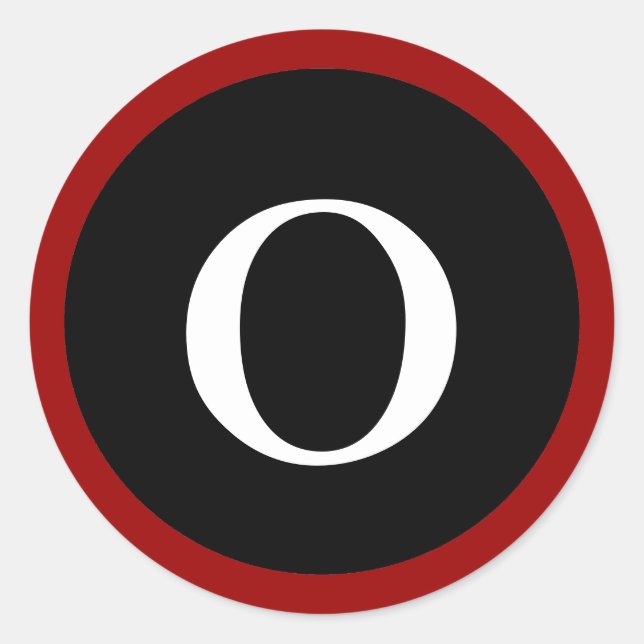 O : initiale O Lettre O Autocollants Rouge, Blanc  (Devant)