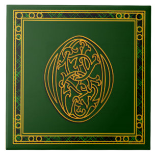 O Monogramme "Irish Gold on Green" Carreaux cérami