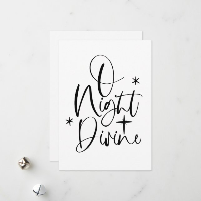 O Night Divine Pas de photo Carte de Noël religieu (Devant/Arrière en situation)