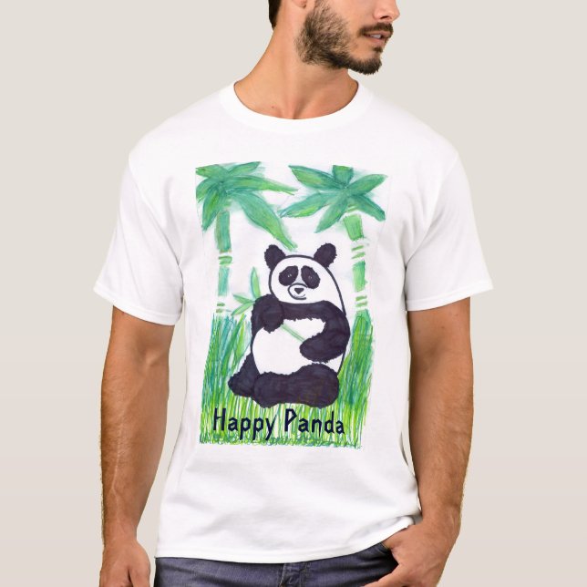 O.O. Le T-shirt des hommes heureux de panda (Devant)