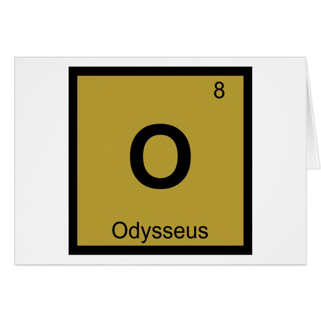 O - Odysseus Chimie Symbole de tableau périodique  (Devant horizontal)
