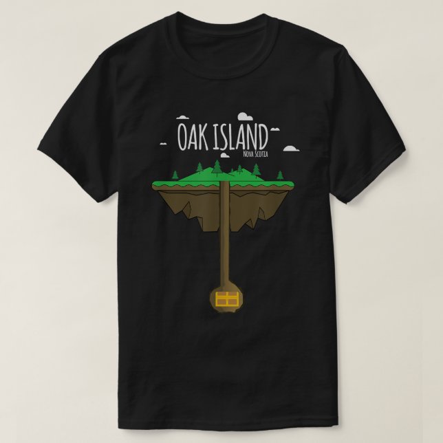 Oak Island NS Cartoon Map T-shirt au trésor maudit (Design devant)