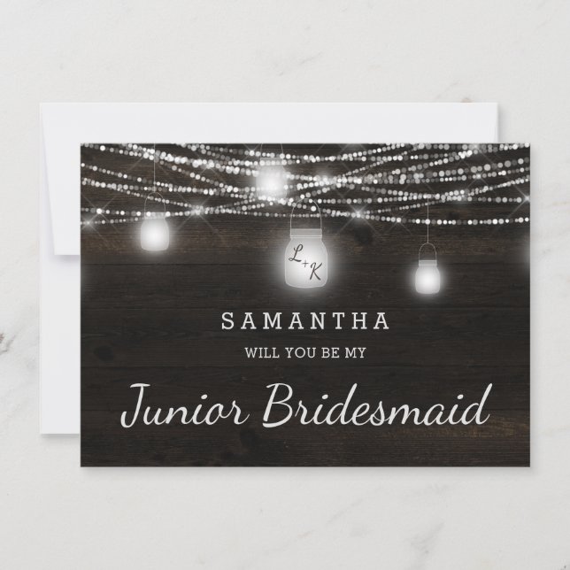 Oak Ridge Rustic Be My Junior Bridesmaid Propositi (Devant)