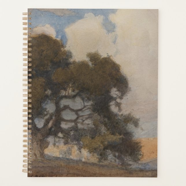 Oak Tree (1910) - Aquarelle Vintage majestueuse (Devant)