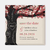 Oak Tree EDITABLE COLOR Save The Date Magnet