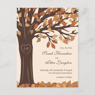 Oak Tree Heart Enregistrer la date Carte Mariage