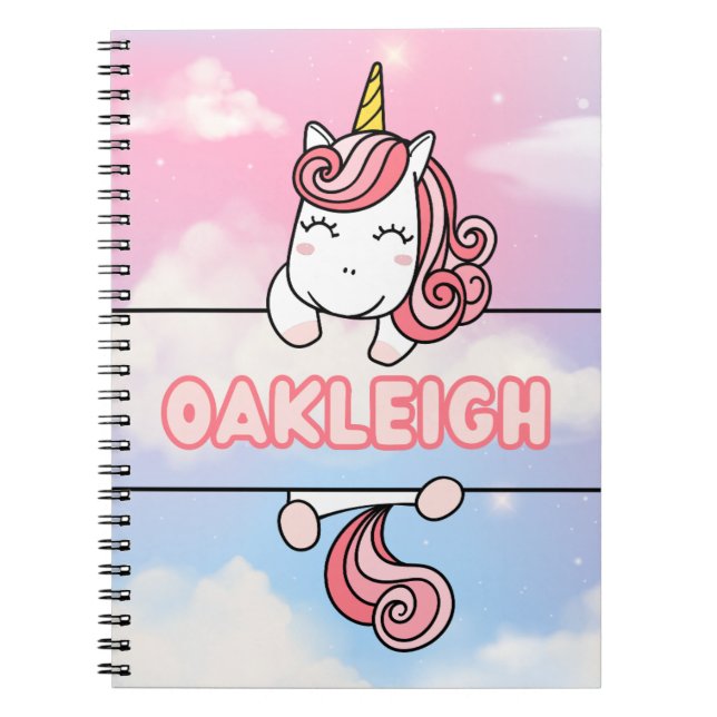 Oakleigh Unicorn Girlie Carnet personnalisé (Devant)