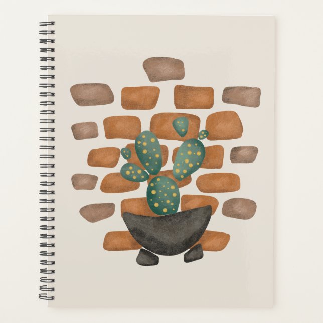 Oasis de Cactus : Décor de mur de briques inspiré  (Devant)